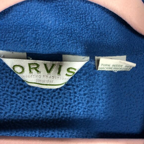 Orvis Mens Blue Full Zip Fleece Jacket with Pockets Size Small - Picture 4 of 8
